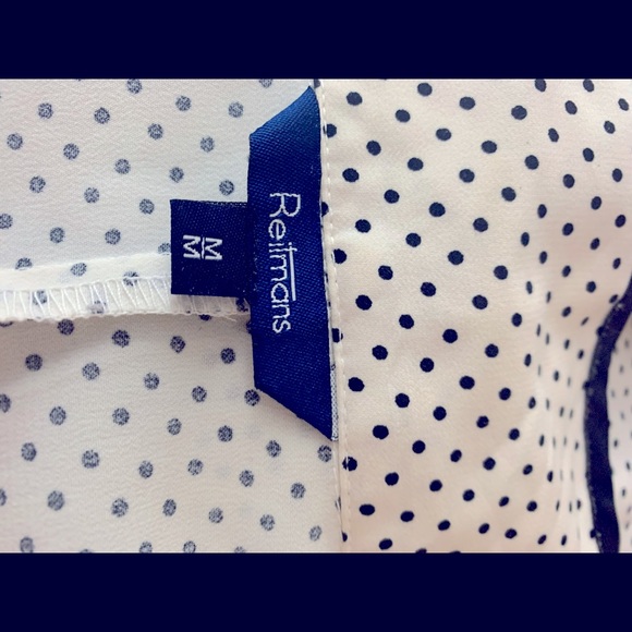 Reitmans white and black polka dots top Sise M - Picture 6 of 6